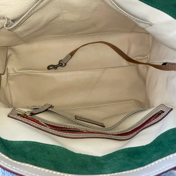 🤍🩶Dooney & Bourke Amelie Florentine Leather Shoulder Tote Bag -Light Taupe- - Picture 11 of 16